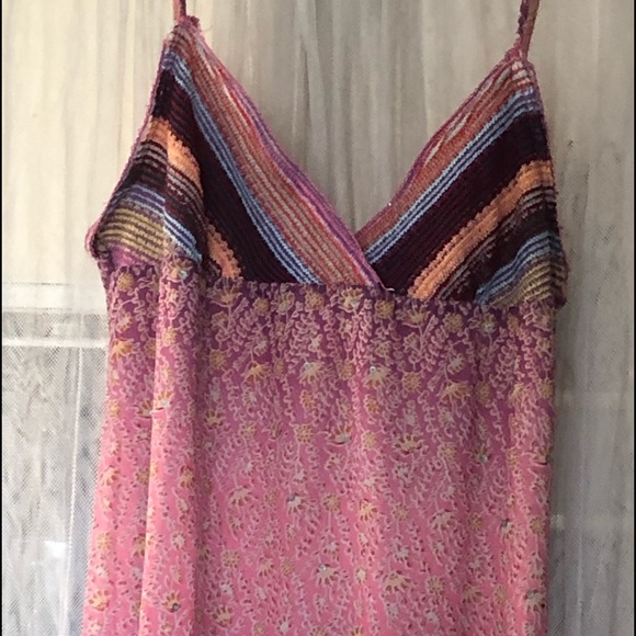 ⭐️ To the Max vintage spaghetti strap boho asymmetrical ruffle midi dress M - Picture 5 of 16